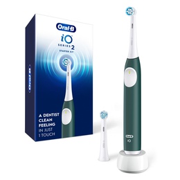 Birste Oral-B Electric Toothbrush with Pressure sensor | iO2 | Rechargeable | For adults | Number of brush heads included 2 | Number of teeth brushing modes 3 | Forest Green