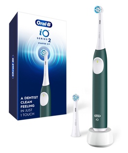 Birste Oral-B Electric Toothbrush with Pressure sensor | iO2 | Rechargeable | For adults | Number of brush heads included 2 | Number of teeth brushing modes 3 | Forest Green  Hover