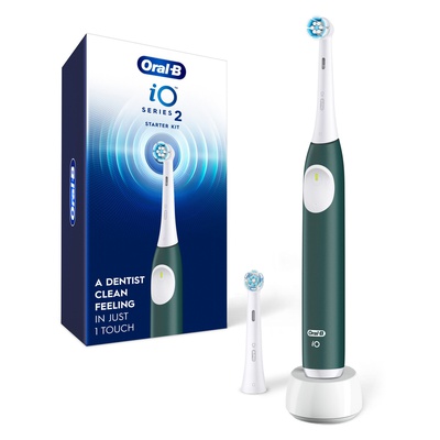 Birste Oral-B Electric Toothbrush with Pressure sensor | iO2 | Rechargeable | For adults | Number of brush heads included 2 | Number of teeth brushing modes 3 | Forest Green