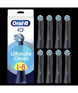 Oral-B Replaceable toothbrush heads | iO UltimateClean | Heads | For adults | Number of brush heads included 8 | Black  Hover