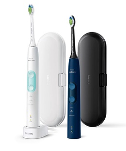 Birste Philips Sonicare ProtectiveClean 5100 Duo Electric Toothbrushes | HX6851/34 | Rechargeable | For adults | Number of brush heads included 2 | Number of teeth brushing modes 3 | White and Dark Blue  Hover