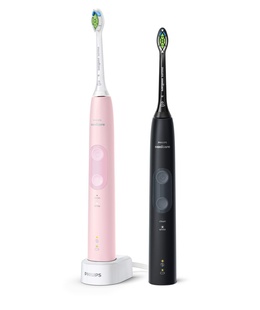 Birste Philips | Electric Toothbrush | HX6830/35 4500 Series | Rechargeable | For adults | Number of brush heads included 2 | Number of teeth brushing modes 2 | Black/Pink  Hover