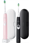Philips | Sonic Electric Toothbrush | HX6800/35 ProtectiveClean 4300 | Rechargeable | For adults | Number of brush heads included 2 | Number of teeth brushing modes 1 | Sonic technology | Black/Pastel Pink