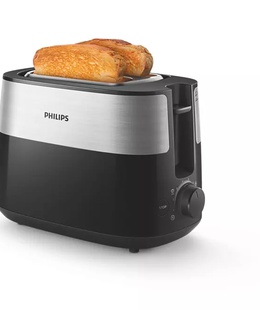 Tosteris Philips | Toaster | HD2516/90 Daily Collection | Power 830 W | Number of slots 2 | Housing material Plastic | Black  Hover