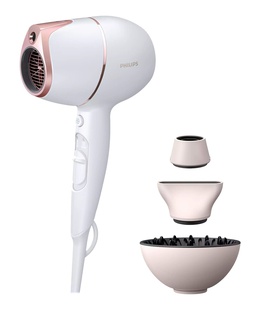 Fēns Philips Hair Dryer with SenseIQ | BHD628/00 Prestige | 1800 W | Number of temperature settings 3 | Ionic function | Diffuser nozzle | White/Rose  Hover