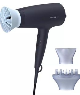 Fēns Philips | Hair Dryer | BHD360/20 | 2100 W | Number of temperature settings 6 | Ionic function | Diffuser nozzle | Black/Blue  Hover