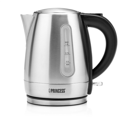 Tējkanna Princess Kettle | 236023 | Electric | 2200 W | 1 L | Stainless Steel | 360° rotational base | Silver