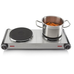 Virtuves plīts Tristar | Free standing table hob | KP-6248 | Number of burners/cooking zones 2 | Stainless Steel/Black | Electric