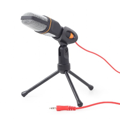 Austiņas Gembird | Desktop microphone with a tripod | MIC-D-03 | Built-in microphone | 3.5 mm | Black