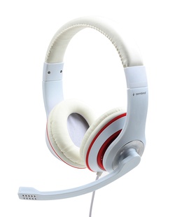 Austiņas Gembird | Stereo Headset | MHS 03 WTRD | 3.5 mm | White with Red Ring | Headset  Hover