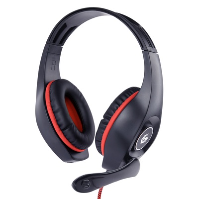 Austiņas Gembird | Gaming headset with volume control | GHS-05-R | Built-in microphone | 3.5 mm 4-pin | Red/Black | Wired | Over-Ear