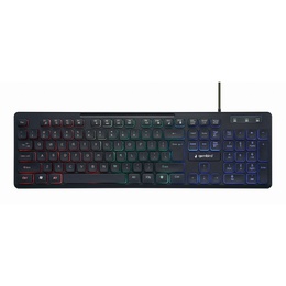 Tastatūra Gembird | Rainbow Backlight Multimedia Keyboard | KB-UML-02 | Keyboard | Wired | US | Black | N/A