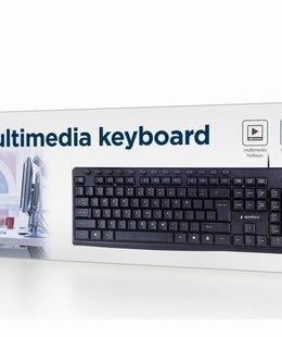 Tastatūra Gembird | Multimedia Keyboard | KB-UM-107 | Multimedia | Wired | US | Black  Hover