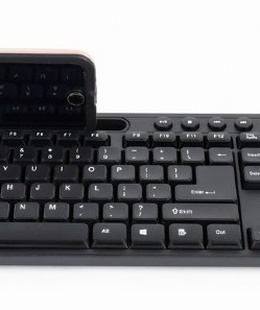 Tastatūra Gembird | Multimedia keyboard with phone stand | KB-UM-108 | Multimedia | Wired | US | Black  Hover