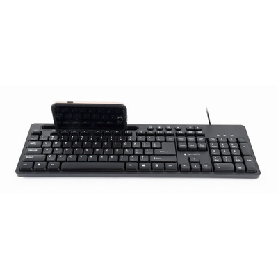 Tastatūra Gembird | Multimedia keyboard with phone stand | KB-UM-108 | Multimedia | Wired | US | Black
