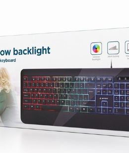 Tastatūra Gembird | Multimedia Keyboard | KB-UML-03 | Multimedia | Wired | US | Black  Hover