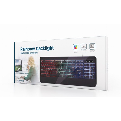 Tastatūra Gembird | Multimedia Keyboard | KB-UML-03 | Multimedia | Wired | US | Black