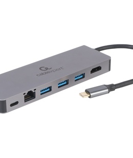  Cablexpert USB Type-C 5-in-1 multi-port adapter (Hub + HDMI + PD + card reader + LAN) | A-CM-COMBO5-05 | Adapter  Hover