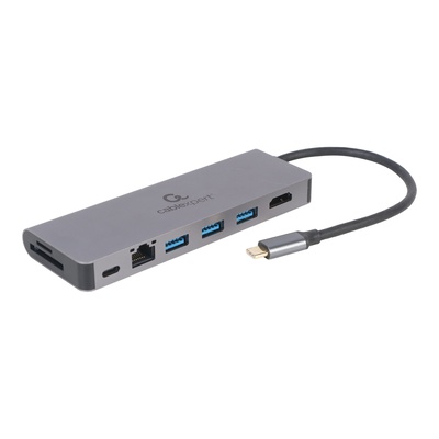  Cablexpert USB Type-C 5-in-1 multi-port adapter (Hub + HDMI + PD + card reader + LAN) | A-CM-COMBO5-05 | Adapter