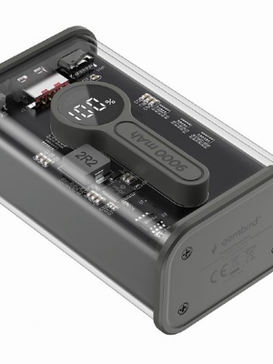  Gembird | Transparent QC3.0 Quick Charging Power Bank | PB09-TQC3-01 | 9000 mAh | Black  Hover