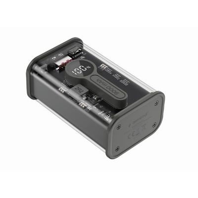  Gembird | Transparent QC3.0 Quick Charging Power Bank | PB09-TQC3-01 | 9000 mAh | Black
