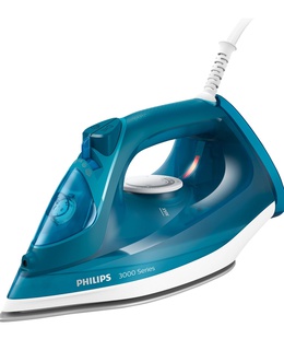  Philips DST3040/70 3000 Series | Steam Iron | 2600 W | Water tank capacity 300 ml | Continuous steam 40 g/min | Steam boost performance 200 g/min | Blue/White  Hover