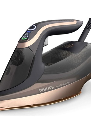  Philips | Azur DST8041/80 | Steam Iron | 3000 W | Water tank capacity 350 ml | Continuous steam 80 g/min | Steam boost performance 260 g/min | Black/Gold  Hover