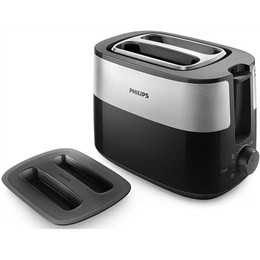 Tosteris Philips | Toaster | HD2517/90 Daily Collection | Power 830 W | Number of slots 2 | Housing material Plastic | Black/Stainless Steel