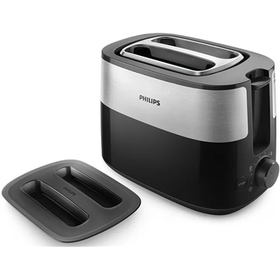 Tosteris Philips | Toaster | HD2517/90 Daily Collection | Power 830 W | Number of slots 2 | Housing material Plastic | Black/Stainless Steel