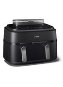  Philips | Dual Basket Airfryer | NA551/00 5000 Series | Power 2750 W | Capacity 9 L | RapidAir Plus and Air Steam | Black