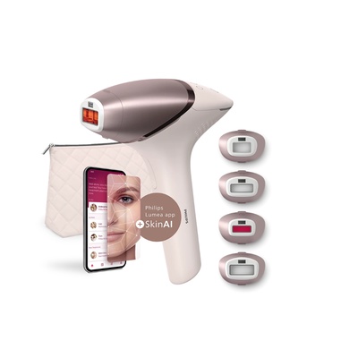 Epilātors Philips IPL Hair Removal Device with SenseIQ | BRI977/00 Lumea 9900 Series | Bulb lifetime (flashes) 450.000 | Number of power levels 5 | Rose
