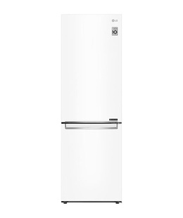  LG | Refrigerator | GBB61SWJMN | Energy efficiency class E | Free standing | Combi | Height 186 cm | No Frost system | Fridge net capacity 234 L | Freezer net capacity 107 L | Display | 36 dB | White  Hover