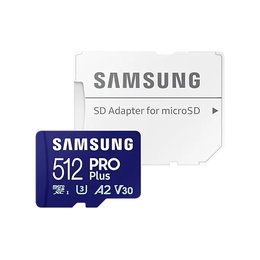  Samsung | PRO Plus microSD Card with Adapter | 512 GB | MicroSDXC | Flash memory class U3