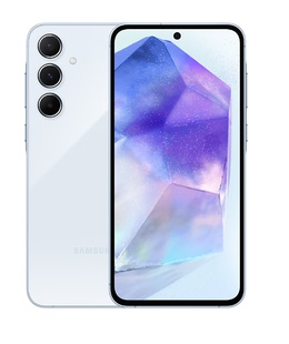 Telefons Samsung | Galaxy | A55 A556 | Ice Blue | 6.6  | Super AMOLED | 1080 x 2340 pixels | Exynos | Internal RAM 8 GB | 128 GB | Dual SIM | 4G | 5G | Main camera resolution 50+12+5 MP | Secondary camera resolution 32 MP | Android | 14  Hover