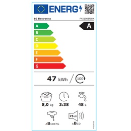 Veļas mazgājamā  mašīna LG Washing Machine | F4X1008NWK | Energy efficiency class A | Front loading | Washing capacity 8 kg | 1400 RPM | Depth 56 cm | Width 60 cm | LED | Steam function | Direct drive | Wi-Fi | White
