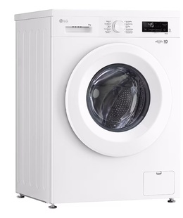 Veļas mazgājamā  mašīna LG Washing Machine | F4X1008NWH | Energy efficiency class A | Front loading | Washing capacity 8 kg | 1400 RPM | Depth 56 cm | Width 60 cm | Display | LCD | Steam function | Direct drive | Wi-Fi | White  Hover