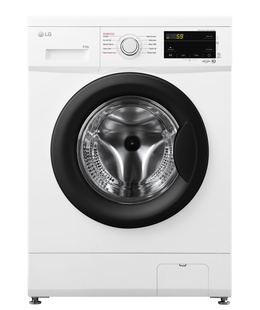 Veļas mazgājamā  mašīna LG | Washing machine | F2J3WSBWE | Energy efficiency class E | Front loading | Washing capacity 6.5 kg | 1200 RPM | Depth 44 cm | Width 60 cm | LED | Steam function | Direct drive | White  Hover