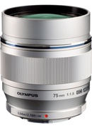  M.Zuiko Digital ED 75mm f/1.8 objektīvs, sudrabots Hover