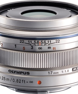  M.Zuiko Digital 17mm f/1.8 objektīvs, sudrabots  Hover
