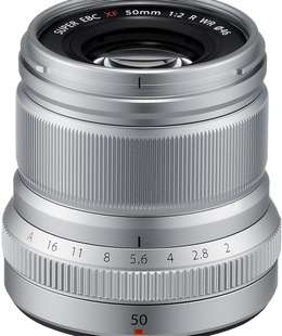  Fujifilm Fujinon XF 50mm f/2 R WR lens, silver  Hover