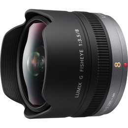  Panasonic Lumix G 8mm f/3.5 Fisheye objektīvs
