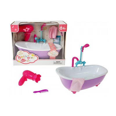  Leļļu vanna ar aksesuāriem gaisma, skaņa, no du&scaron;as tek ūdens (ar baterijām) 29 cm 613591