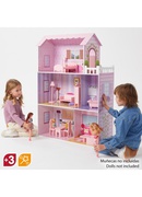  Liela koka leļļu māja ar mēbelēm 112 cm CB85293