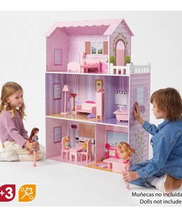  Liela koka leļļu māja ar mēbelēm 112 cm CB85293  Hover