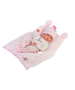  Lelle zīdainis Bimba meitene ar spilvenu un mānekli (vinila ķermenis) 35 cm Spānija LL63556  Hover