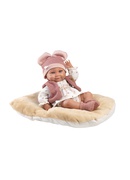  Lelle zīdainis Nica meitene ar sedziņu un mānekli (vinila ķermenis) 40 cm Spānija LL73816 Hover