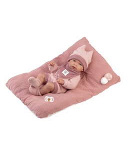  Lelle zīdainis Nica meitene ar sedziņu un mānekli (vinila ķermenis) 40 cm Spānija LL73818  Hover