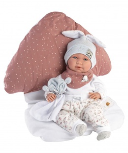  Lelle zīdainis puika Mimo 42 cm (spilvens, raud, runā, ar mānekli, mīkstais ķermenis) Spānija LL74032  Hover