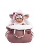  Lelle zīdainis Lala 42 cm (pārnes. soma, smejas, runā, ar mānekli, mīkstais ķermenis) Spānija LL74048