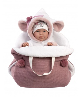  Lelle zīdainis Lala 42 cm (pārnes. soma, smejas, runā, ar mānekli, mīkstais ķermenis) Spānija LL74048  Hover